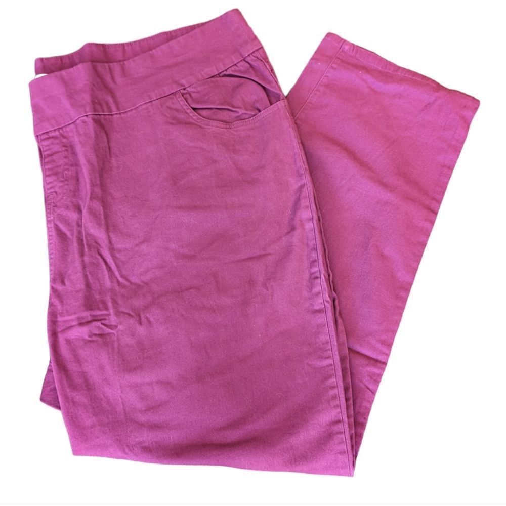 WOMAN WITHIN Pink Pull-On Pants with Stretch Waist Size 32W Tall